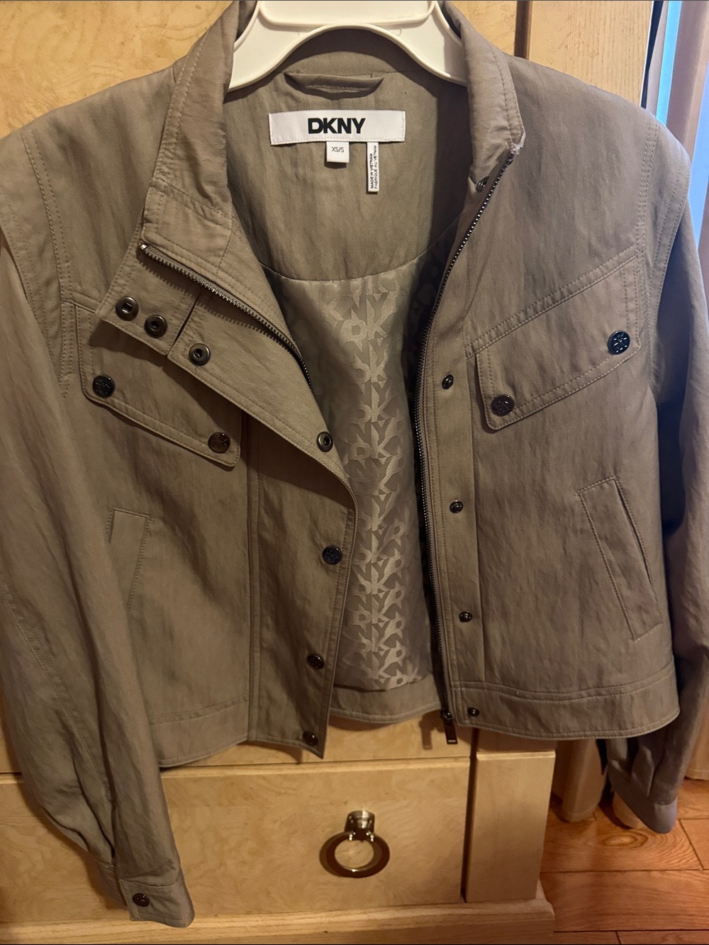 DKNY Women's Taupe Utility Jacket